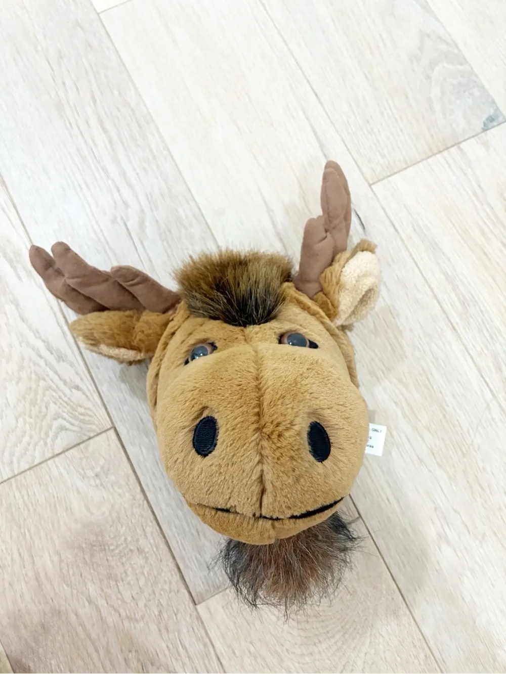 Plush Brown Moose Head Kids Toy - Soft Woodland Stuffed Animal